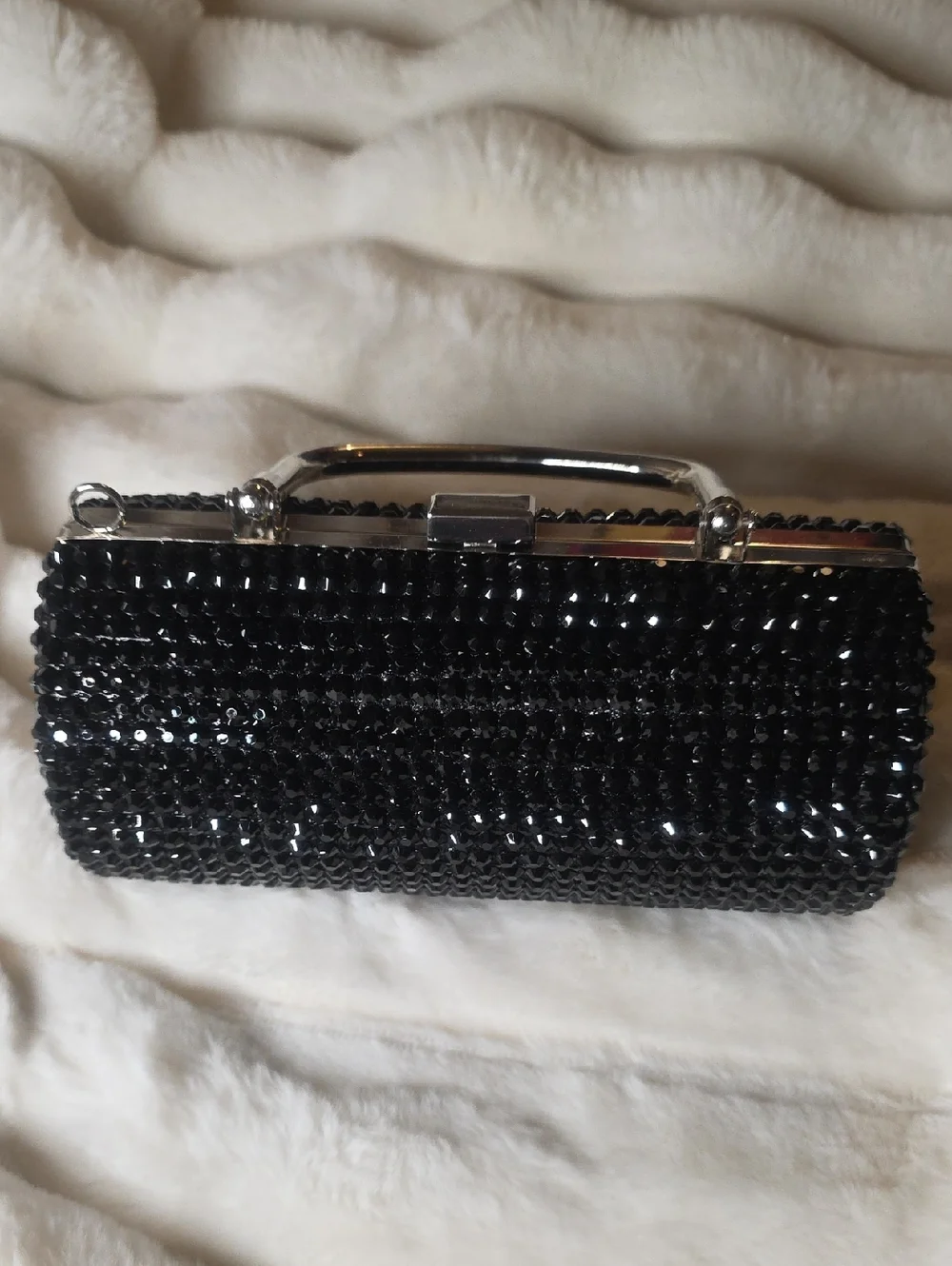 Black Beaded Evening Clutch Bag